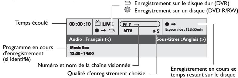 THOMSON DTH8657 - Enregistrement paramétré (HDD ou disques DVD r/rw) - 1