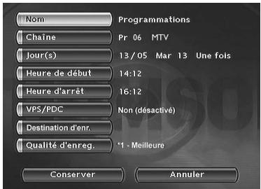 THOMSON DTH8657 - Programmation d'un enregistrement ou d'un transfert - 2