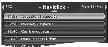 THOMSON DTH8657 - MENU → regarder la TV → OK → naviclick → OK - 1