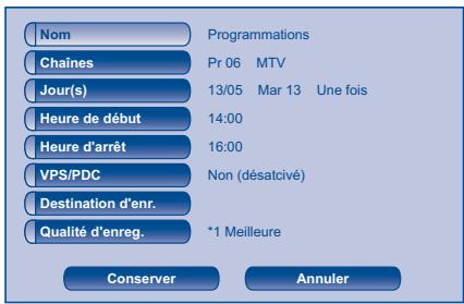 THOMSON DTH 8751E - Programmation manuelle d'un enregistrement - 2