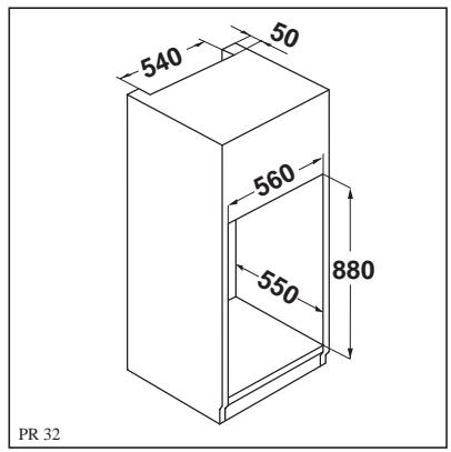 BRANDT FB1000E - Dimensions de la niche - 1