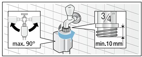 SIEMENS WM14Q472FF, WM14Q460FF, WM14Q470FF, WM14Q49XFF - Raccordement à l'eau froide - 3
