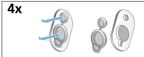 SIEMENS WM14Q472FF, WM14Q460FF, WM14Q470FF, WM14Q49XFF - Poser les cales de transport : - 1