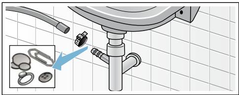 SIEMENS WM14Q472FF, WM14Q460FF, WM14Q470FF, WM14Q49XFF - Flexible d'écoulement bouché au niveau du siphon - 1