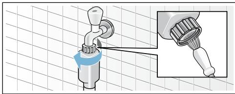 SIEMENS WM14Q472FF, WM14Q460FF, WM14Q470FF, WM14Q49XFF - Filtre bouché dans l'arrivée d'eau - 1
