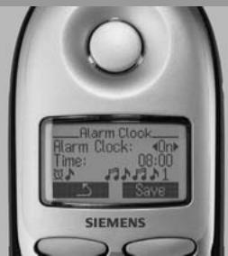 Alarm Clock_ Alarm Clock: Time: 08:00 32 Save SIEMENS
