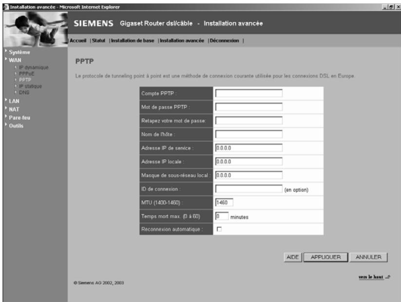SIEMENS GIGASET ROUTER DSL & CABLE - PPTP - 1