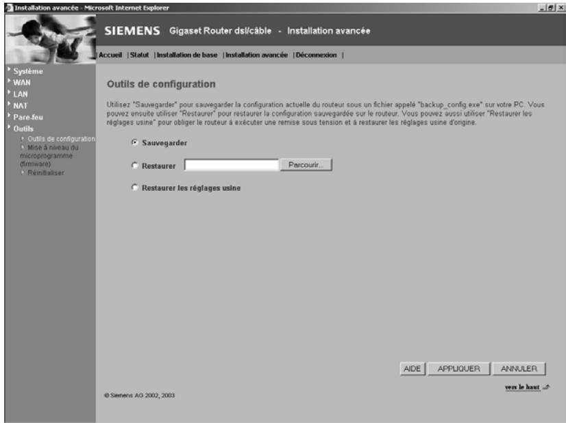 SIEMENS GIGASET ROUTER DSL & CABLE - Outils de configuration - 1