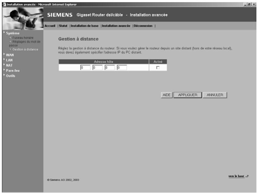 SIEMENS GIGASET ROUTER DSL & CABLE - Gestion à distance - 1