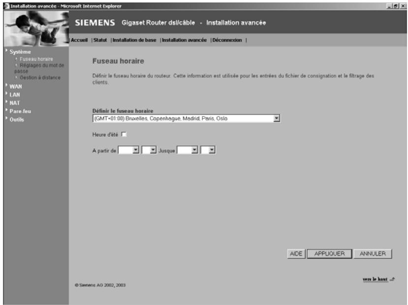 SIEMENS GIGASET ROUTER DSL & CABLE - Fuseau hora - 1