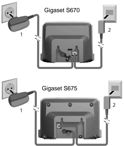 SIEMENS GIGASET S675 - Raccordement de la base - 1