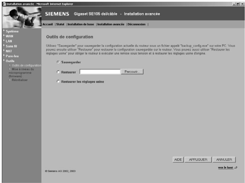 SIEMENS GIGASET SE105 DSL/CABLE - Outils de configuration - 1