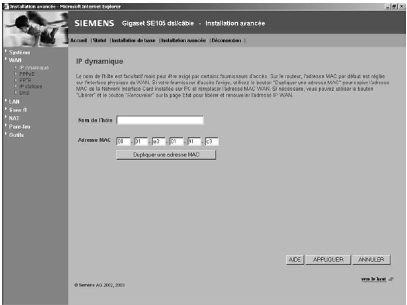 SIEMENS GIGASET SE105 DSL/CABLE - IP dynamique - 1