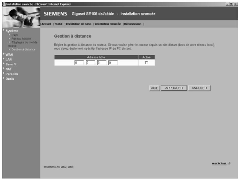 SIEMENS GIGASET SE105 DSL/CABLE - Gestion à distance - 1