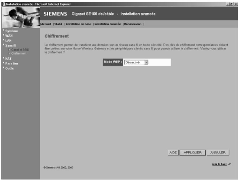 SIEMENS GIGASET SE105 DSL/CABLE - Chiffrement - 1