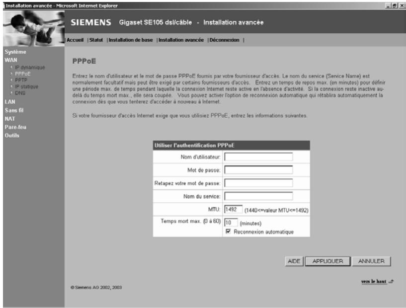SIEMENS GIGASET SE105 DSL/CABLE - PPPoE DSL - 1