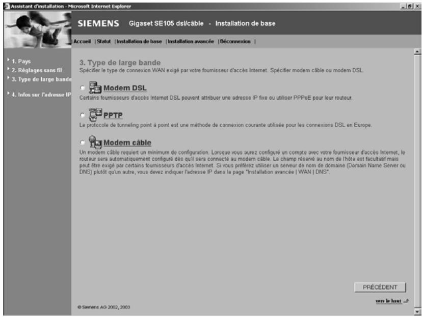 SIEMENS GIGASET SE105 DSL/CABLE - Type de haut débit - 1