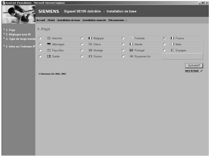 SIEMENS GIGASET SE105 DSL/CABLE - Pays - 1