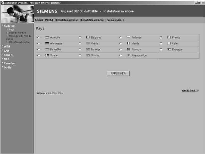 SIEMENS GIGASET SE105 DSL/CABLE - Pays - 1