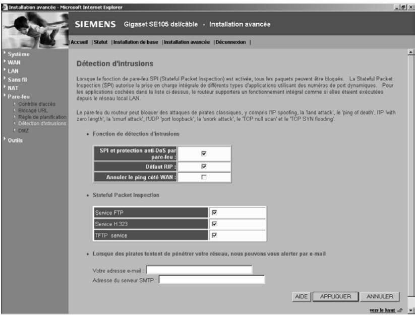 SIEMENS GIGASET SE105 DSL/CABLE - Detection d'intrusions - 1