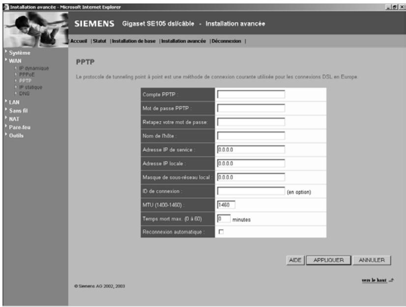 SIEMENS GIGASET SE105 DSL/CABLE - PPTP - 1