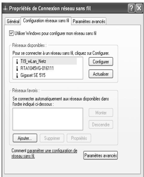 SIEMENS GIGASET SE505 DSL/CABLE - Configuration du chiffrement WPA sous Windows XP - 3