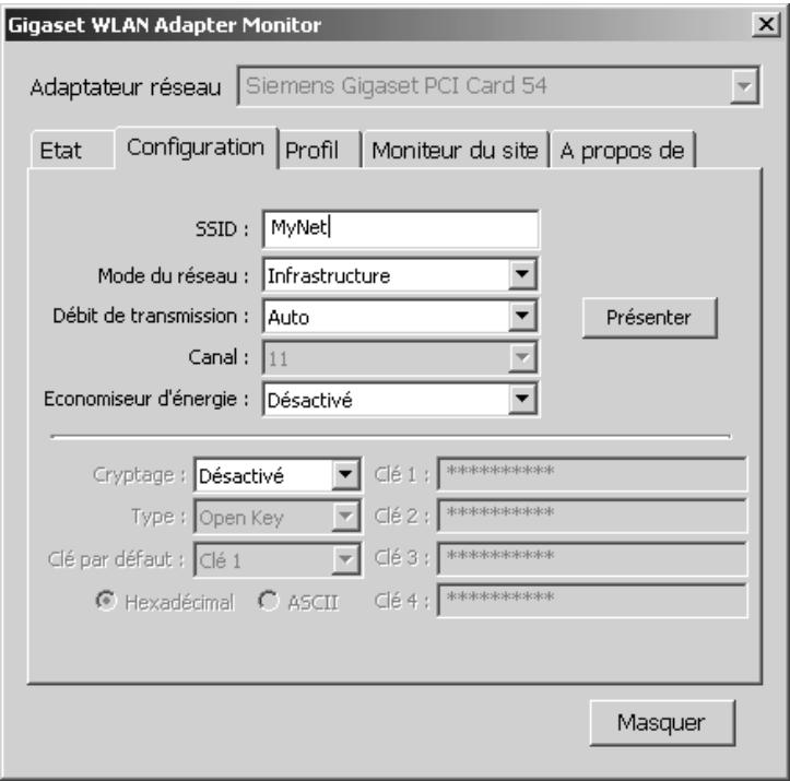 SIEMENS GIGASET SE505 DSL/CABLE - Modification du SSID sur les adaptateurs réseau - 2