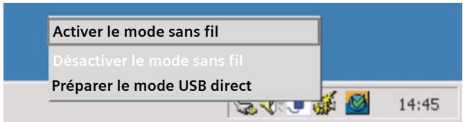 Activer le mode sans fil Désactiver le mode sans fil Préparer le mode USB direct
