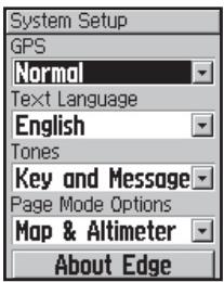 GARMIN EDGE 205 - Pour modifier la configuration générale : - 1