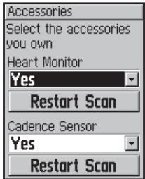 GARMIN EDGE 205 - Pour désactiver ou redémarrer le balayage de recherche d'accessoires Edge 305 : - 1