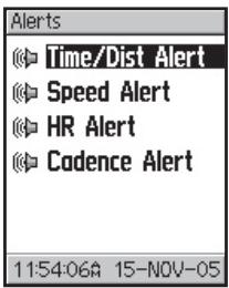 GARMIN EDGE 205 - Pour définir une alerte de temps ou de distance : - 1