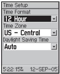GARMIN EDGE 205 - Pour modifier la configuration du temps : - 1