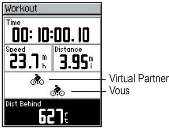 GARMIN EDGE 205 - Pour afficher les données Virtual Partner : - 1