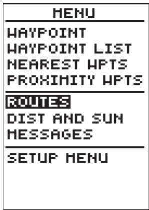 GARMIN GPS 12 - Page de définition d'itinétaire - 1