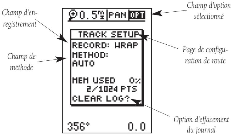 GARMIN GPS 12 - Page de configuration de route - 1