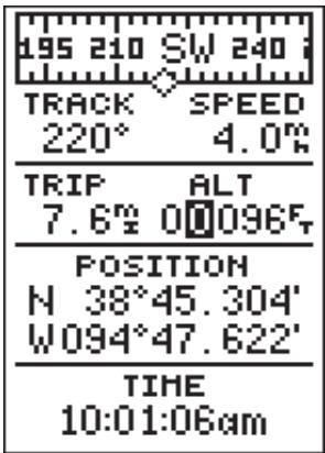 GARMIN GPS 12 - Champs d'altitude et de vitesse maximale - 2