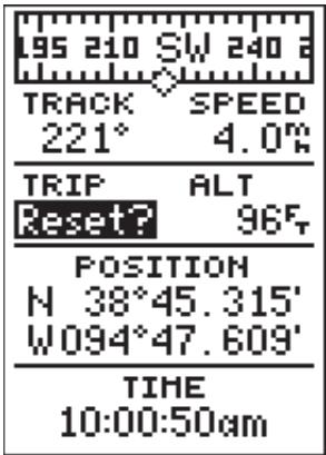 GARMIN GPS 12 - Champs d'altitude et de vitesse maximale - 1