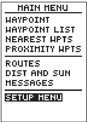 GARMIN GPS 12 - Configuration de route et menu principal - 2