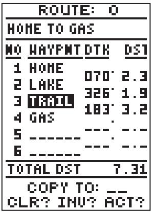 GARMIN GPS 12 - Page d'itinétaire actif - 2