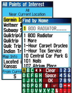 GARMIN GPSMAP 76C - Utiliser Trouver - 2