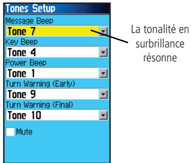 GARMIN GPSMAP 76C - Réglage des tonalités - 2