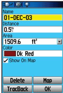 GARMIN GPSMAP 76C - Pour sauvegarder l'Enregistrement du tracé: - 1