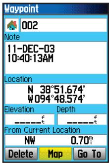 GARMIN GPSMAP 76C - Utiliser les waypoints - 3