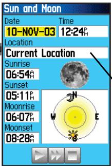 GARMIN GPSMAP 76C - Page Soleil et lune - 2