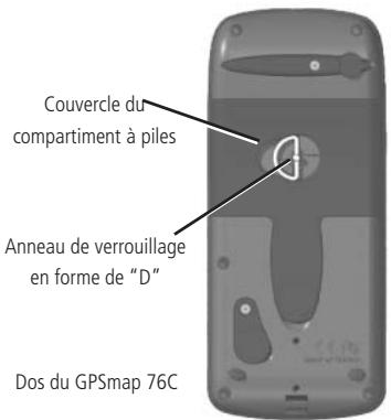 GARMIN GPSMAP 76C - Pour installer les piles: - 1