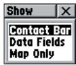GARMIN RINO 130 - OPTIONS DE LA PAGE MAP (CARTE) - 1