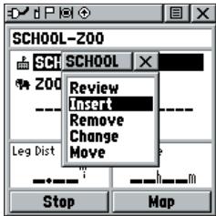 GARMIN RINO 130 - Page Routes (Itinéraires) - 1