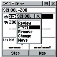GARMIN RINO 130 - Page Routes (Itinéraires) - 1