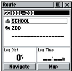 GARMIN RINO 130 - Page Routes (Itinéraires) - 1