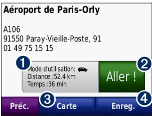 GARMIN NUVI 510 - Utilisation de la page Aller! - 1